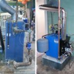 Before and after installation of a EFM high efficiency oil fired boiler