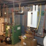 Oil boiler to high efficiency gas boiler conversion