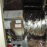 Unico high velocity air handler installed in Knee wall